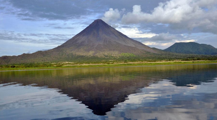 arenal volcano from lake