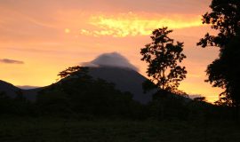 arenal volcano sunset