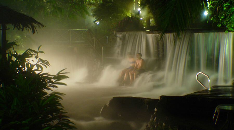 tabacon hot springs night